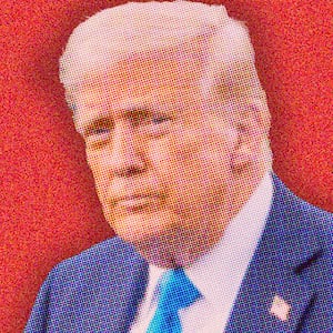Donald Trump, S&P 500 stock market results, March 31, 2025 photo illustration
