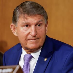 Joe Manchin (D-WV) looks on during a Senate Appropriations committee hearing in Washington, U.S., November 8, 2023.