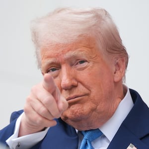 President Donald Trump speaks during Memorial Day.