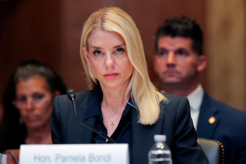WASHINGTON, DC - JUNE 25: U.S. Attorney General Pam Bondi testifies before the Senate Appropriations Committee Subcommittee on Commerce, Justice, Science, and Related Agencies in the Dirksen Senate Office Building on June 25, 2025 in Washington, DC. The committee met to hear testimony to examine proposed budget estimates for fiscal year 2026 for the Department of Justice.  (Photo by Chip Somodevilla/Getty Images)