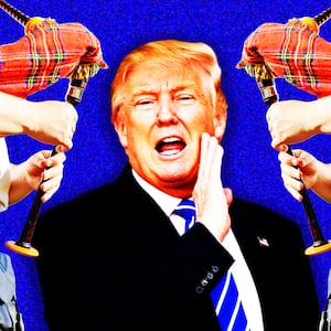 Donald Trump, bagpipes photo illustration