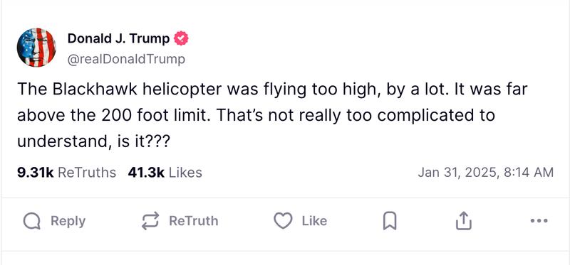 Donald Trump’s Truth Social post.
