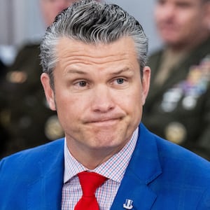 US Secretary of Defense Pete Hegseth looks on during a meeting with President of the Philippines Ferdinand "Bongbong" Marcos at the Pentagon in Washington, DC on July 21, 2025. (Photo by SAUL LOEB / AFP) (Photo by SAUL LOEB/AFP via Getty Images)