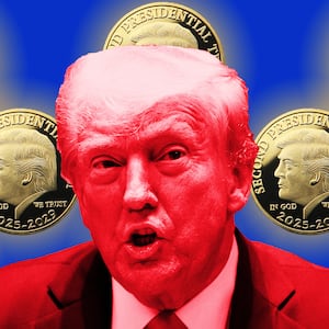 Donald Trump meme coin illustration