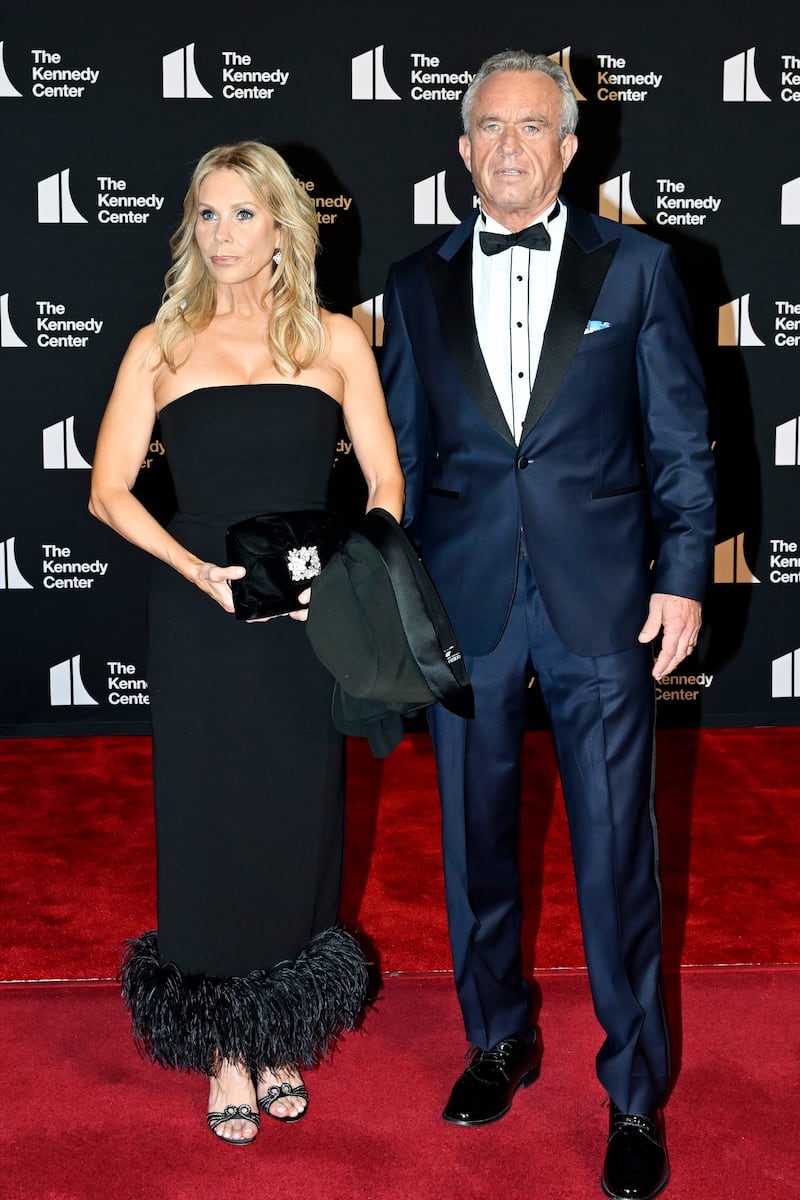 Cheryl Hines and Robert F. Kennedy, Jr. attend the opening night of  "Les Misérables" at The Kennedy Center on June 11, 2025 in Washington, DC.