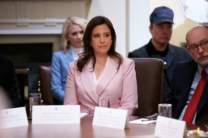 Rep. Elise Stefanik attends a Cabinet meeting