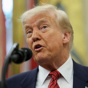 U.S. President Donald Trump speaks at the White House.