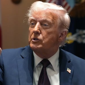President Donald Trump delivers remarks during a Cabinet meeting at the White House on March 24, 2025 in Washington, DC.
