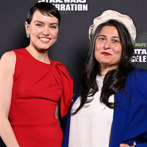 Daisy Ridley and Sharmeen Obaid-Chinoy at "Star Wars Celebration"
