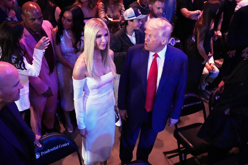 Barron Trump did not join is father President Donald Trump in New Jersey for a UFC event on June 7, 2025, but Trump's daughter Ivanka Trump did attend.