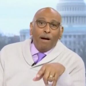 Hosts of MSNBC's The Weekend speak with Congressman Gregory Meeks on March 22, 2025.