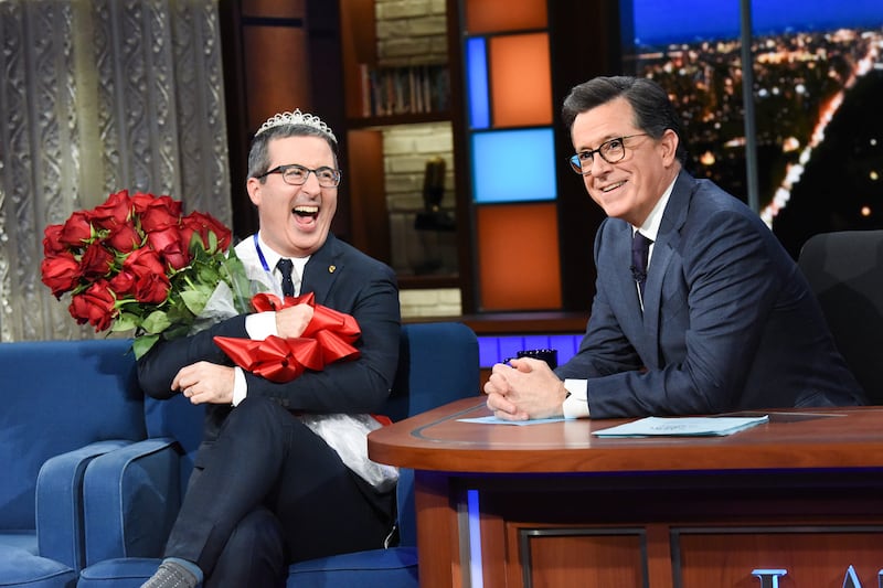 John Oliver appeared on ‘The Late Show with Stephen Colbert’ 20 times in just under ten years, becoming his most frequent guest.