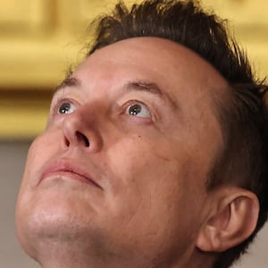 Musk staring upward