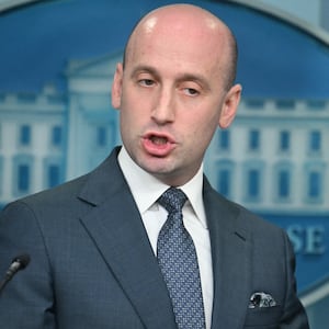 White House Deputy Chief of Staff Stephen Miller speaks during a press briefing in the Brady Briefing Room of the White House in Washington, DC,