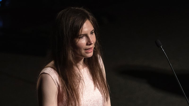 Amanda Knox attends the Criminal Justice Festival.