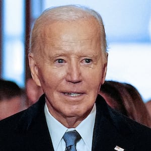 Joe Biden and Donald Trump stand next to each other at the 47th US President inauguration ceremony