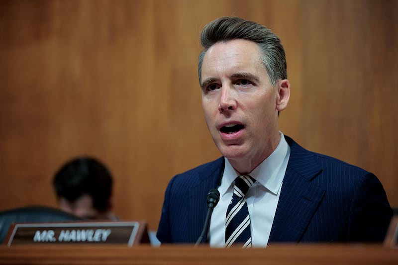 The Senate Judiciary Committee's Subcommittee on Crime and Counterterrorism Chairman Josh Hawley (R-MO) presides over a hearing about artificial intelligence generative models training on copyrighted works in the Dirksen Senate Office Building on Capitol Hill on July 16, 2025 in Washington, DC. The hearing examined the AI industry’s mass ingestion of copyrighted works from "shadow libraries" and other sources to avoid the cost of licensing the material from creators and artists.