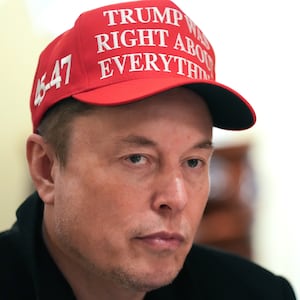 Elon Musk attends a cabinet meeting held by President Donald Trump at the White House on March 24, 2025 in Washington, DC.