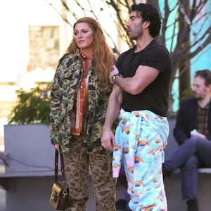 Blake Lively and Justin Baldoni on the set of “It Ends With Us”