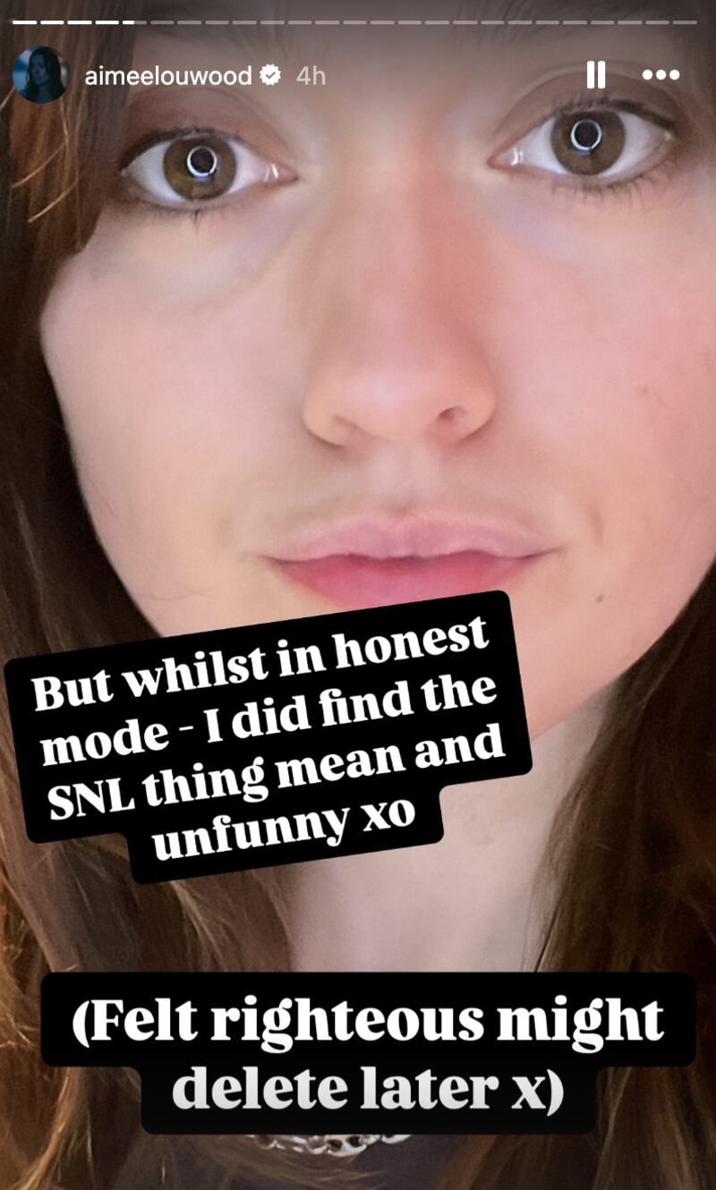 Aimee Lou Wood Instagram Story
