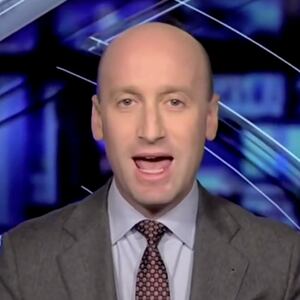 Stephen Miller appears alongside host Jesse Watters on Fox News.