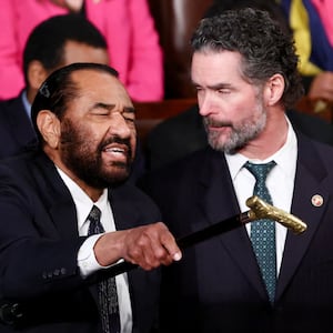 U.S. Rep. Al Green (D-TX) reacts as President Donald Trump addresses a joint session of Congress at the U.S. Capitol in Washington, D.C., U.S., March 4, 2025. REUTERS/Evelyn Hockstein