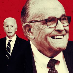A photo illustration of President Joe Biden and Rudy Giuliani.