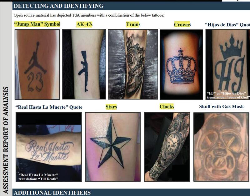 DHS gang tattoos