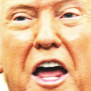 Close up illustration of Donald Trump