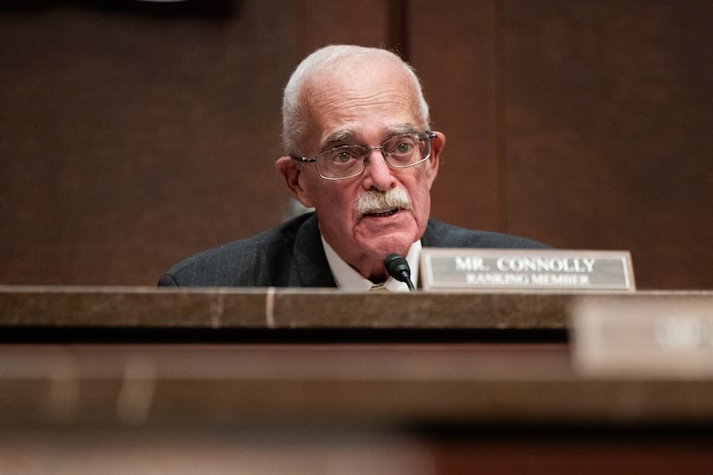 Congressman Gerry Connolly questions witnesses during a House Committee on Oversight and Government Reform hearing in Washington, D.C. on March 5, 2025.