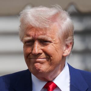 U.S. President Donald Trump boards Marine One.
