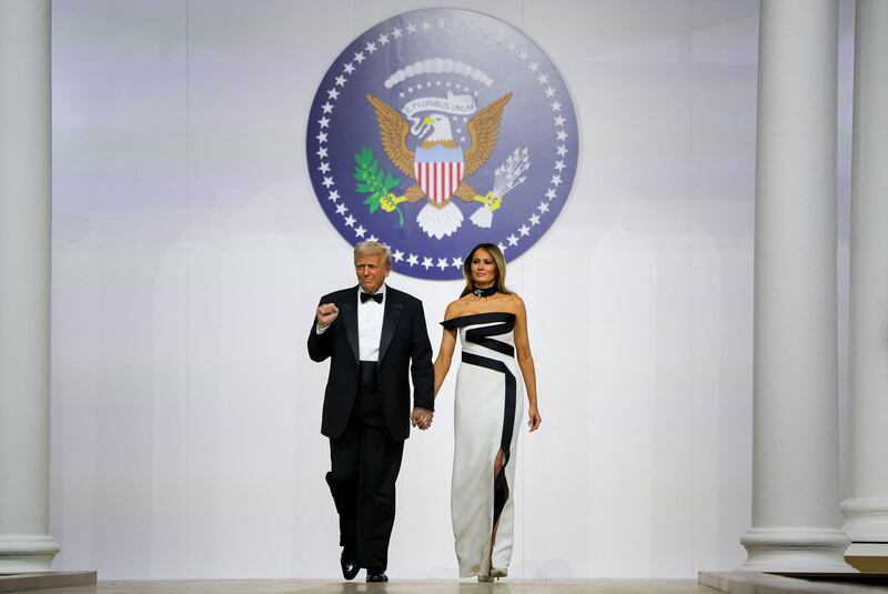 Donald Trump and Melania Trump attend the Commander in Chief Ball.