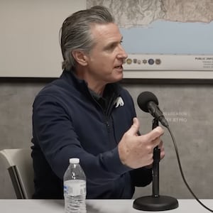 Gavin Newsom and Jon Favreau.