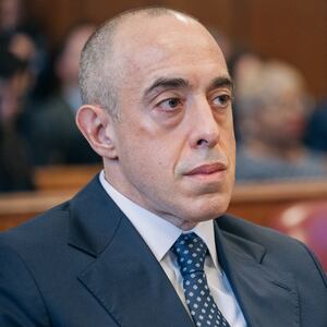Attorney Emil Bove looks on at sentencing hearing in front of New York State Judge Juan Merchan at Manhattan Criminal Court on January 10, 2025 in New York City.