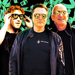 Mark Zuckerberg, Elon Musk, and Jeff Bezos.