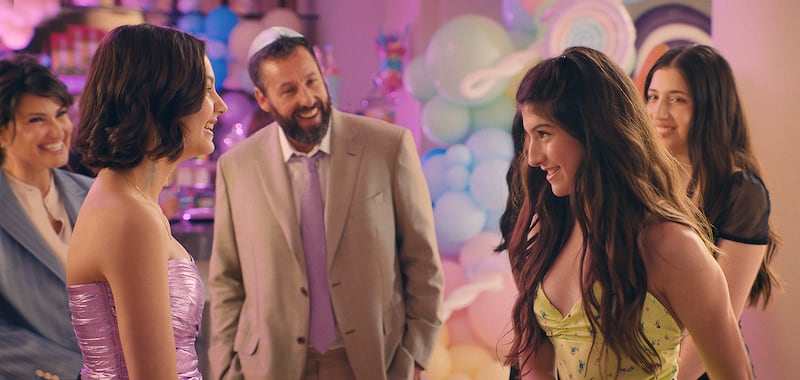Idina Menzel, Samantha Lorraine, Adam Sandler, Sunny Sandler and Sadie Sandler.