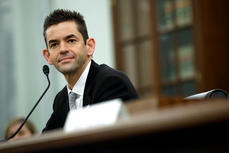 Jared Isaacman, a billionaire, testifies at a confirmation hearing in April.