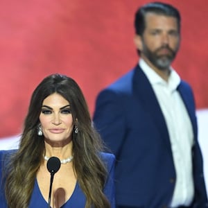 Kimberly Guilfoyle, left, and Donald Trump Jr.