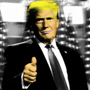 Blurred photo of Donald Trump