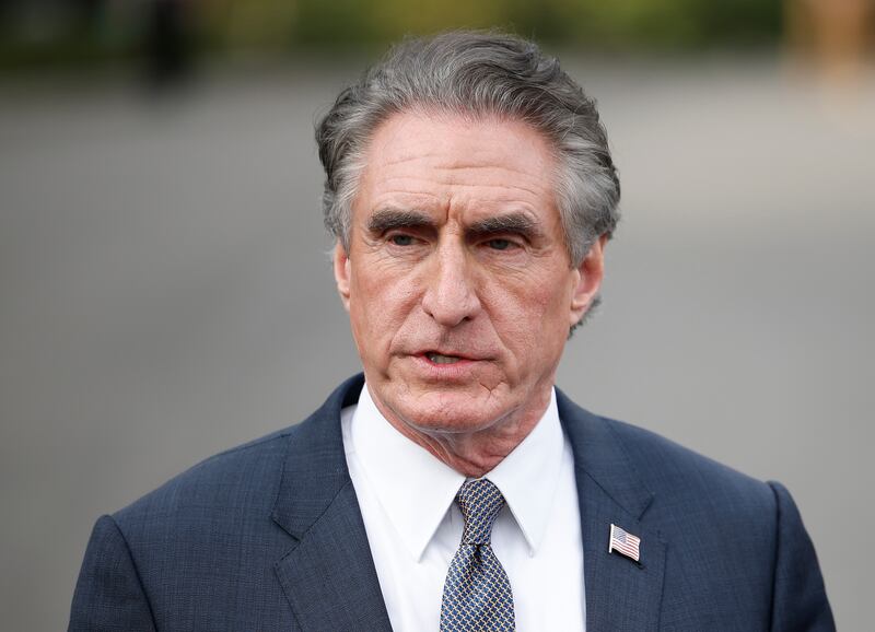 Interior Secretary Doug Burgum delivers remarks outside the White House on March 19, 2025 in Washington, DC.