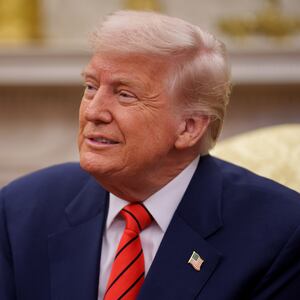 WASHINGTON, DC - MARCH 13: U.S. President Donald Trump appears during a meeting with NATO Secretary General Mark Rutte in the Oval Office of the White House on March 13, 2025 in Washington, DC. The two leaders met as the Trump administration has once again put the military alliance between the United States and Western Europe in question. (Photo by Andrew Harnik/Getty Images)