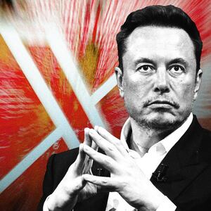 Illustration of X and Elon Musk