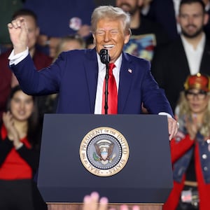 Donald Trump during a rally in Las Vegas in January 2025.