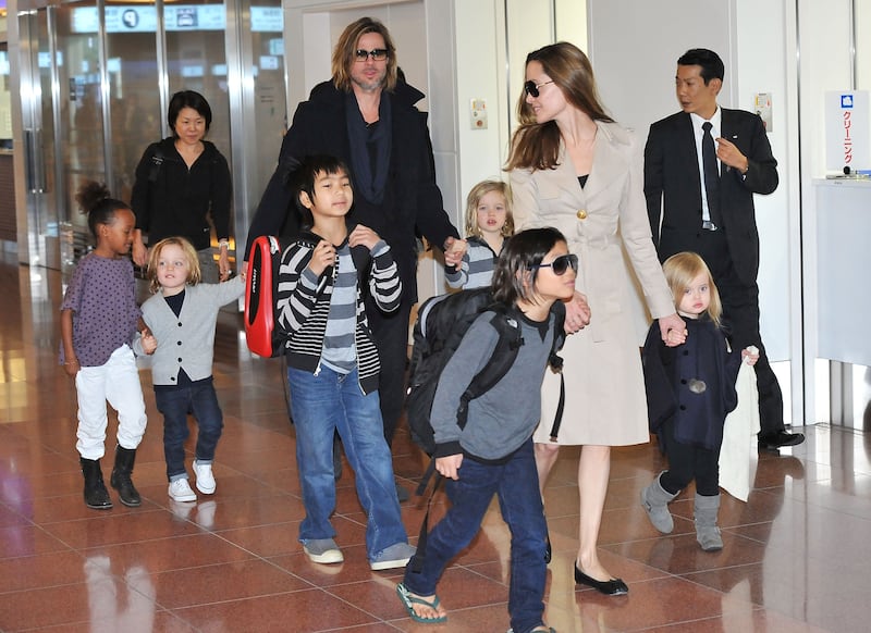 Brad Pitt, Angelina Jolie, and their children.