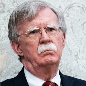 WASHINGTON, DC - JULY 18 : National Security Advisor John R. Bolton listens as President Donald J. Trump meets with Prime Minister of the Netherlands Mark Rutte in the Oval Office at the White House on Thursday, July 18th, 2019 in Washington, DC. (Photo by Jabin Botsford/The Washington Post via Getty Images)
