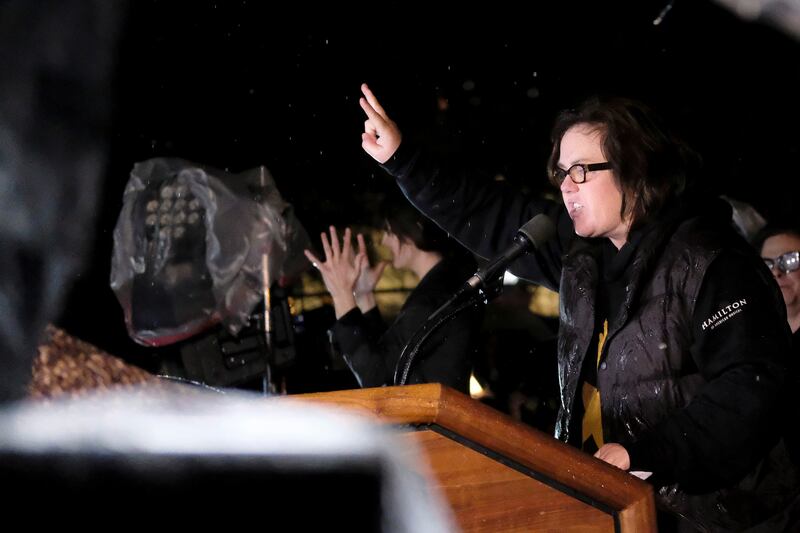 Rosie O'Donnell speaks at a protest rally organized by activists against U.S. President Donald Trump outside the White House in Washington February 28, 2017.
