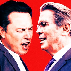 A photo illustration of Elon Musk and Scott Bessent.