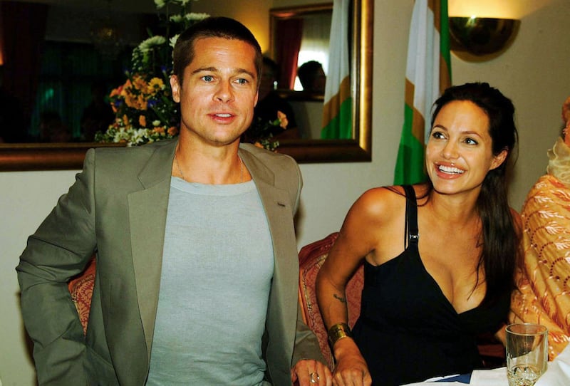 Hollywood power couple Angelina Jolie and Brad Pitt at a press conference in 2006.