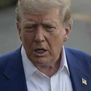 President Donald Trump speaks to press before his departure at the White House to route The Hague, Netherlands on June 24, 2025, in Washington D.C. to attend NATO Summit in Netherlands.