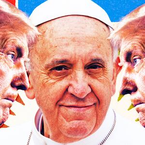 A photo illustration of Pope Francis and Donald Trump.